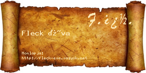 Fleck Éva névjegykártya
